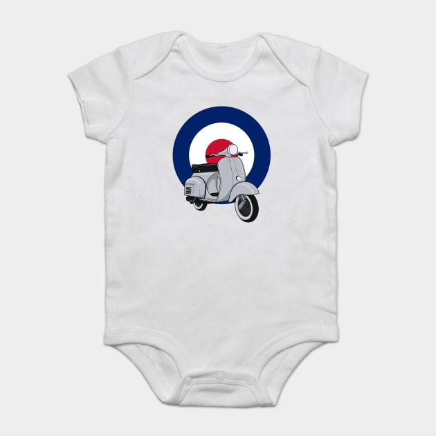 Mod Scooter Roundel Design Baby Bodysuit by Timeless Chaos